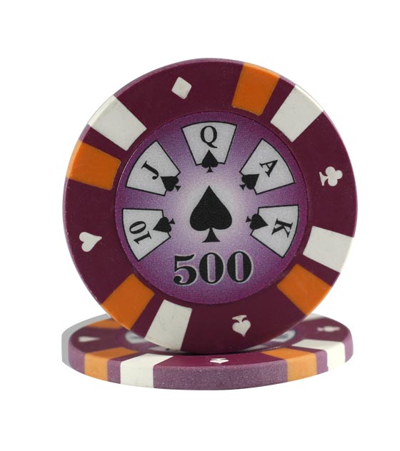 3-color clay chip purple (500), roll of 25